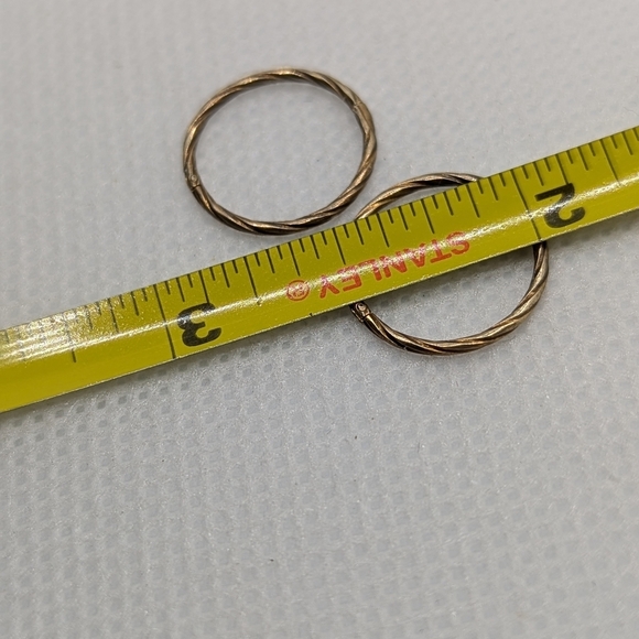 Elegant Gold-Toned Twisted Hoop Earrings - Picture 4 of 4